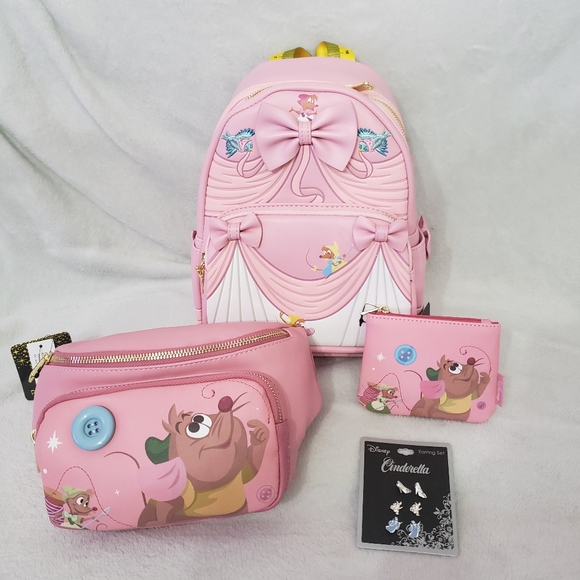 Loungefly Handbags - Loungefly Disney Cinderella Pink Bundle